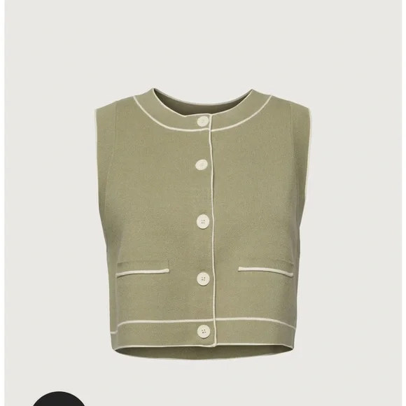 Button Up Sweater Vest - Tea and Cream - Picture 5 of 5